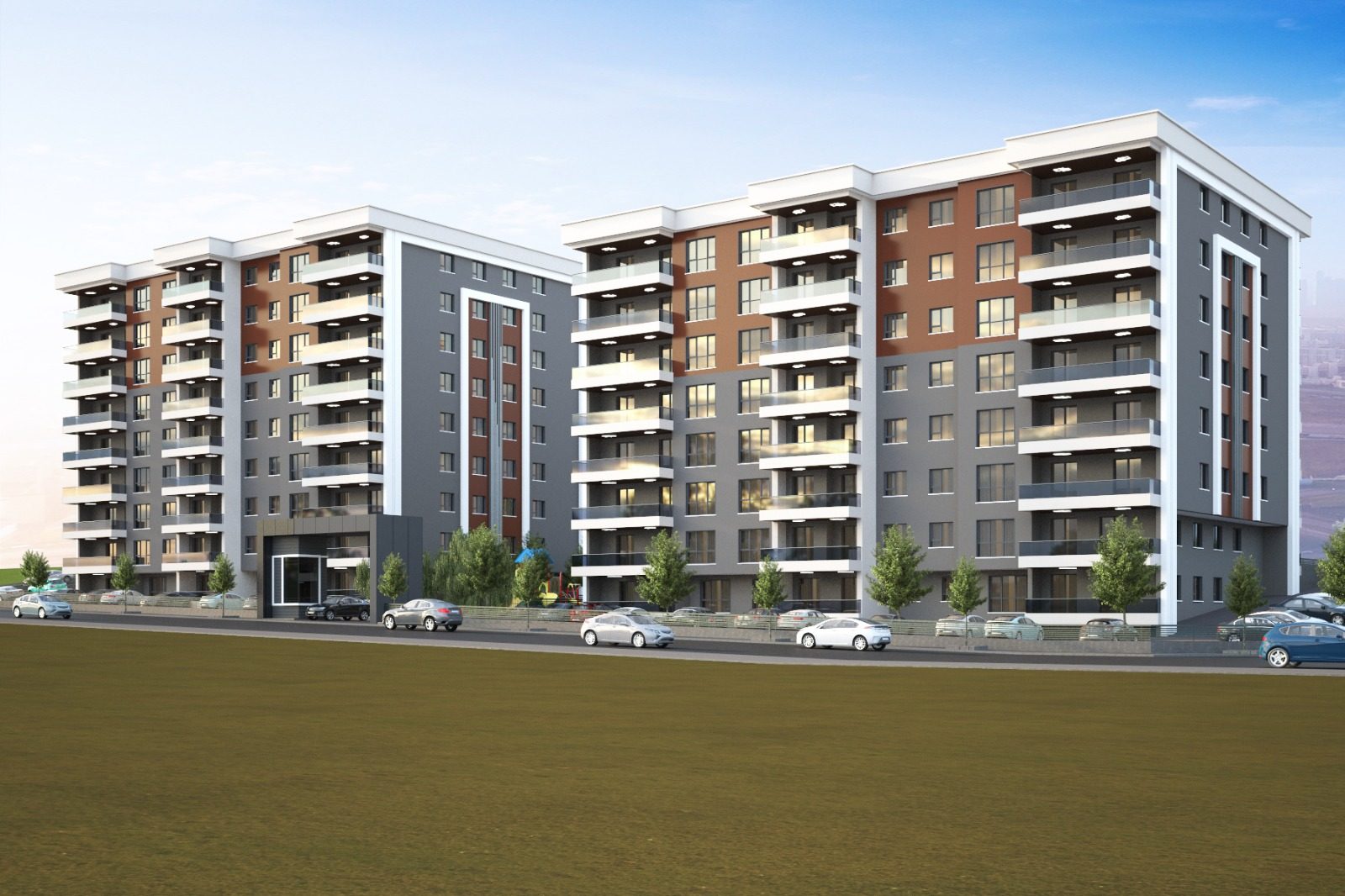 Kıbrısköy konut projesi genel görünüm renderı